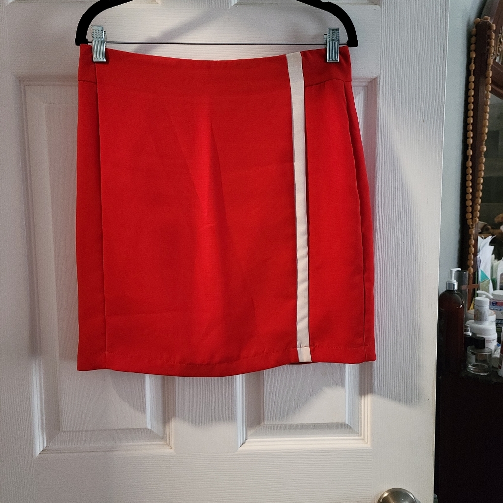 Red mini skirt